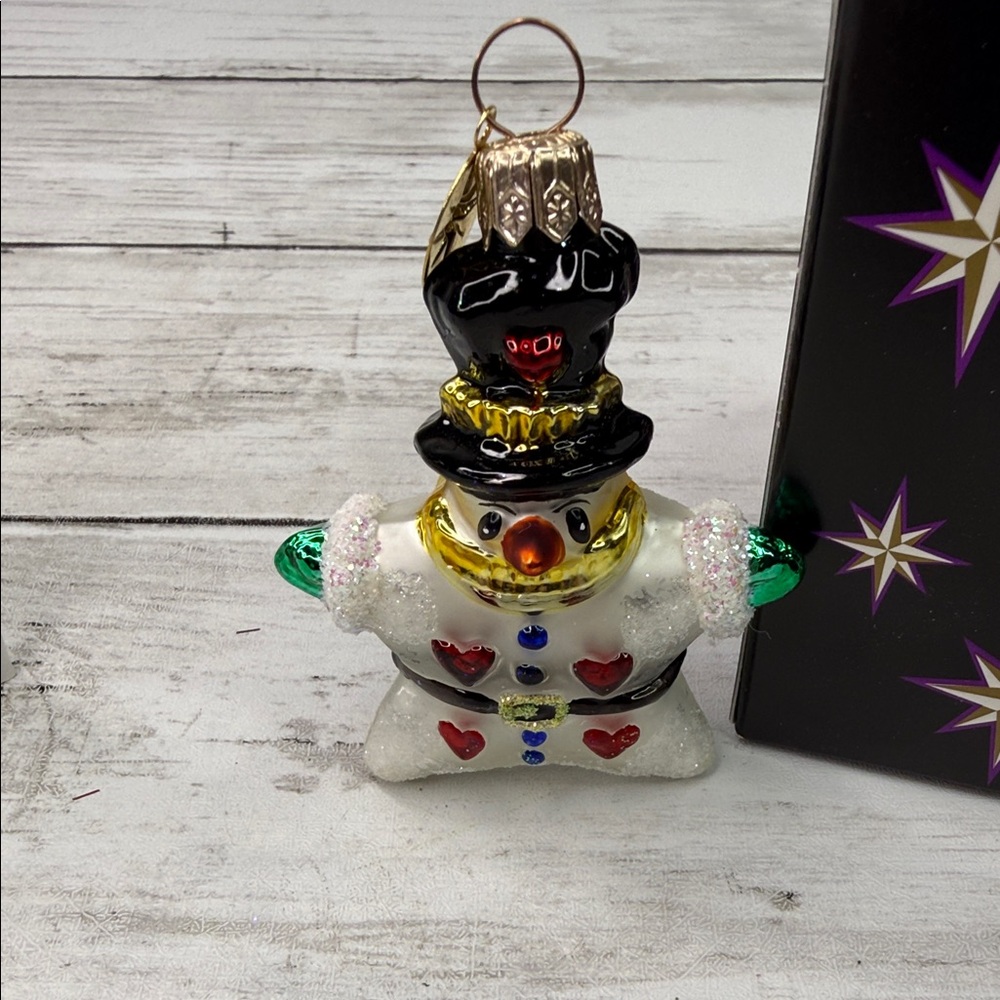 Christopher Radko “Hearts for you gem” star snowman Christmas ornament